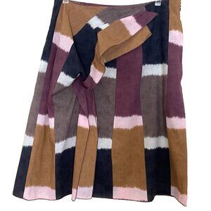 Marni Skirt Size 42 Pleated Abstract Print Poplin Art to Wear Pockets Luxury